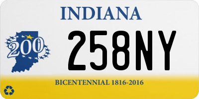 IN license plate 258NY