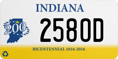 IN license plate 258OD