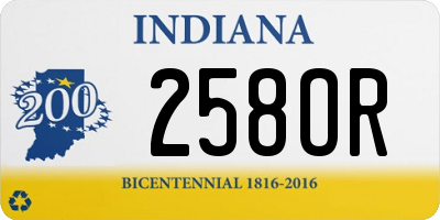 IN license plate 258OR