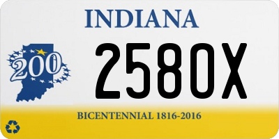 IN license plate 258OX