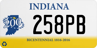 IN license plate 258PB