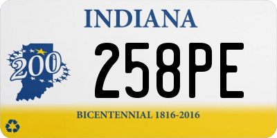 IN license plate 258PE