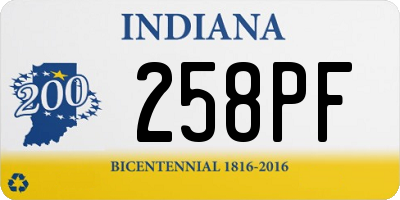 IN license plate 258PF