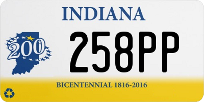 IN license plate 258PP