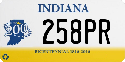 IN license plate 258PR