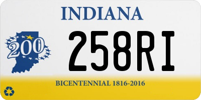 IN license plate 258RI