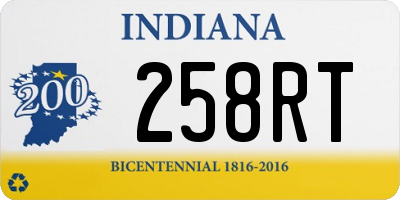 IN license plate 258RT