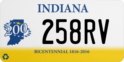 IN license plate 258RV