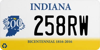 IN license plate 258RW