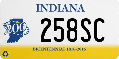 IN license plate 258SC