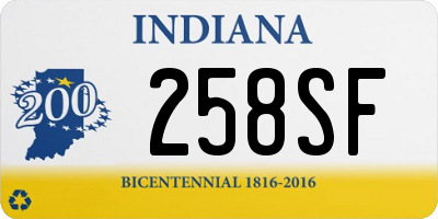 IN license plate 258SF