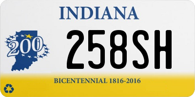 IN license plate 258SH