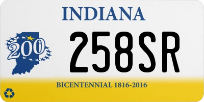 IN license plate 258SR