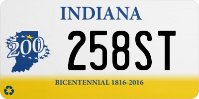 IN license plate 258ST