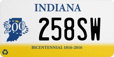 IN license plate 258SW