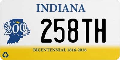 IN license plate 258TH