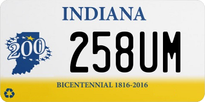 IN license plate 258UM