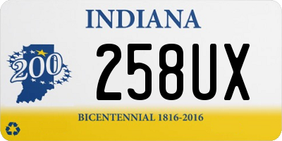 IN license plate 258UX