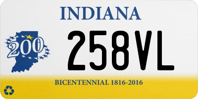 IN license plate 258VL