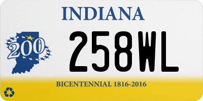 IN license plate 258WL