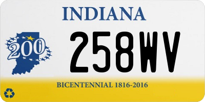 IN license plate 258WV