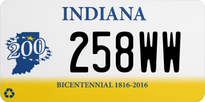 IN license plate 258WW