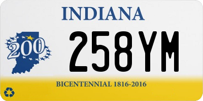 IN license plate 258YM