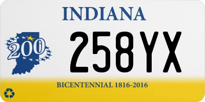 IN license plate 258YX