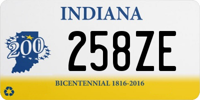 IN license plate 258ZE