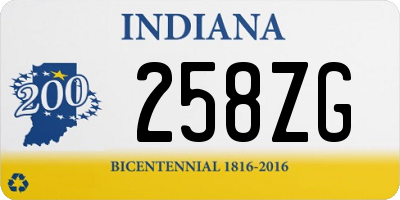 IN license plate 258ZG