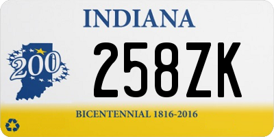 IN license plate 258ZK