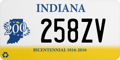 IN license plate 258ZV