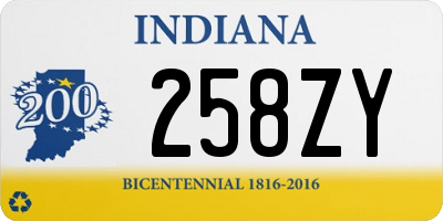 IN license plate 258ZY