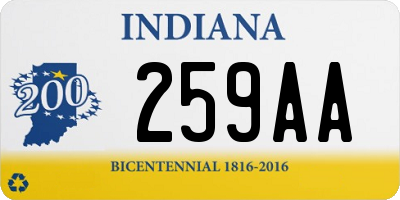 IN license plate 259AA