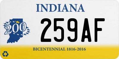 IN license plate 259AF