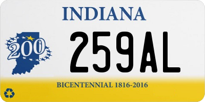 IN license plate 259AL