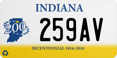 IN license plate 259AV