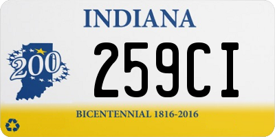 IN license plate 259CI