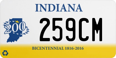 IN license plate 259CM