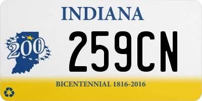 IN license plate 259CN