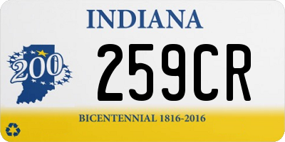 IN license plate 259CR