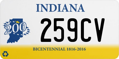 IN license plate 259CV