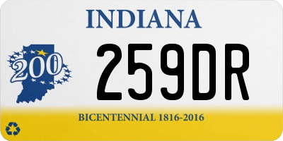 IN license plate 259DR