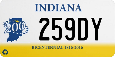 IN license plate 259DY