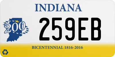 IN license plate 259EB