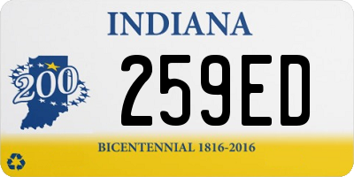 IN license plate 259ED