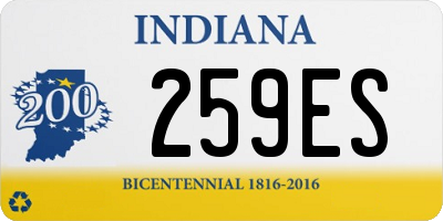 IN license plate 259ES