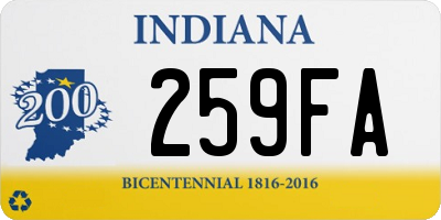 IN license plate 259FA