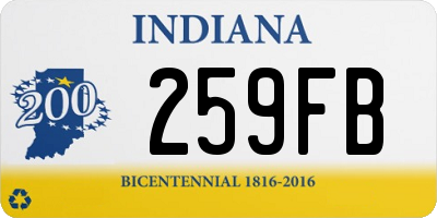 IN license plate 259FB