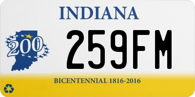 IN license plate 259FM